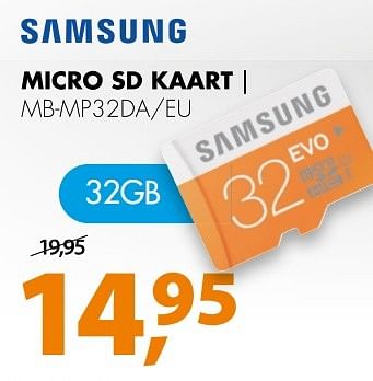 Aanbiedingen Samsung micro sd kaart mb-mp32da-eu - Samsung - Geldig van 26/02/2017 tot 05/03/2017 bij Expert