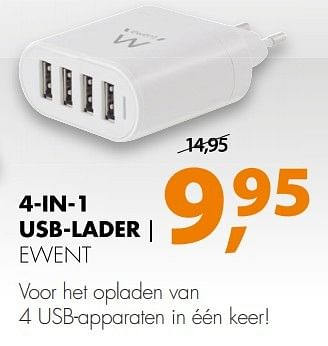 Aanbiedingen 4-in-1 usb-lader ewent - Ewent - Geldig van 26/02/2017 tot 05/03/2017 bij Expert