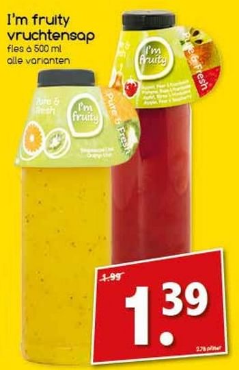 Aanbiedingen I`m fruity vruchtensap - I'm fruity - Geldig van 27/02/2017 tot 04/03/2017 bij Agrimarkt