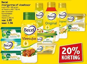 Aanbiedingen Becel margarine of vloeibaar - Becel - Geldig van 27/02/2017 tot 04/03/2017 bij Agrimarkt