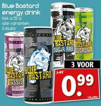 Aanbiedingen Blue bastard energy drink - Blue Bastard - Geldig van 27/02/2017 tot 04/03/2017 bij Agrimarkt