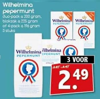 Aanbiedingen Wilhelmina pepermunt - Wilhelmina - Geldig van 27/02/2017 tot 04/03/2017 bij Agrimarkt