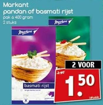 Aanbiedingen Markant pandan of basmati rijst - Markant - Geldig van 27/02/2017 tot 04/03/2017 bij Agrimarkt