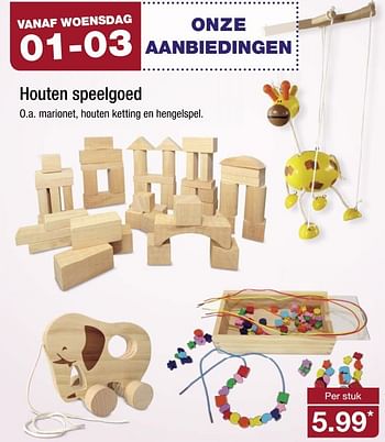 Aanbiedingen Houten speelgoed - Huismerk - Aldi - Geldig van 27/02/2017 tot 05/03/2017 bij Aldi