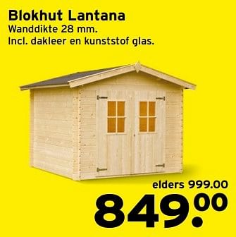 Aanbiedingen Blokhut lantana - Huismerk - Gamma - Geldig van 27/02/2017 tot 05/03/2017 bij Gamma
