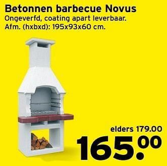 Aanbiedingen Betonnen barbecue novus - Huismerk - Gamma - Geldig van 27/02/2017 tot 05/03/2017 bij Gamma