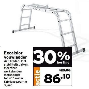 Aanbiedingen Excelsior vouwladder - Excelsior - Geldig van 27/02/2017 tot 05/03/2017 bij Gamma