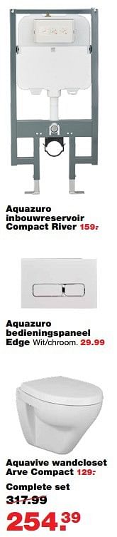 Aanbiedingen Aquazuro inbouwreservoir compact river - Aquazuro - Geldig van 27/02/2017 tot 05/03/2017 bij Praxis