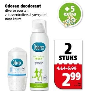 Aanbiedingen Odorex deodorant - Odorex - Geldig van 27/02/2017 tot 05/03/2017 bij Poiesz