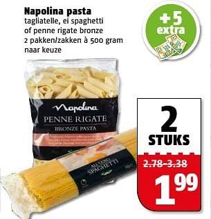 Aanbiedingen Napolina pasta - Napolina - Geldig van 27/02/2017 tot 05/03/2017 bij Poiesz