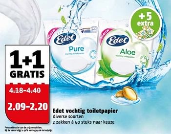 Aanbiedingen Edet vochtig toiletpapier - Edet - Geldig van 27/02/2017 tot 05/03/2017 bij Poiesz