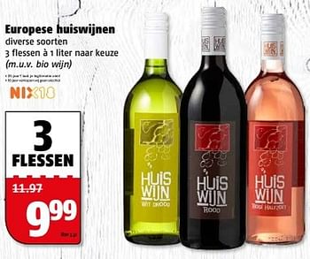 Aanbiedingen Europese huiswijnen - Rode wijnen - Geldig van 27/02/2017 tot 05/03/2017 bij Poiesz