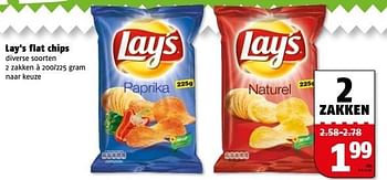 Aanbiedingen Lay`s flat chips - Lay's - Geldig van 27/02/2017 tot 05/03/2017 bij Poiesz