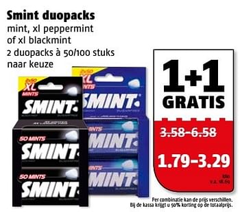 Aanbiedingen Smint duopacks - Smint - Geldig van 27/02/2017 tot 05/03/2017 bij Poiesz