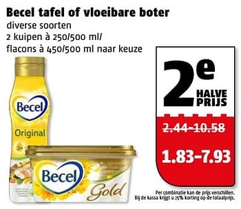 Aanbiedingen Becel tafel of vloeibare boter - Becel - Geldig van 27/02/2017 tot 05/03/2017 bij Poiesz