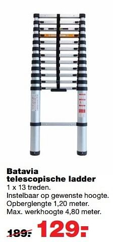 Aanbiedingen Batavia telescopische ladder - Batavia - Geldig van 27/02/2017 tot 05/03/2017 bij Praxis