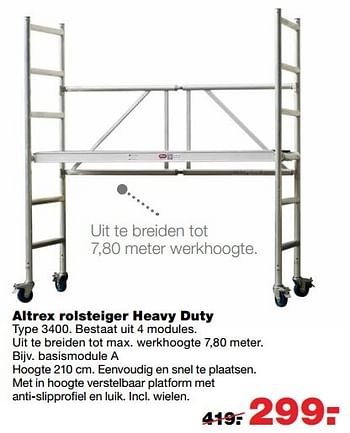 Aanbiedingen Altrex rolsteiger heavy duty 3400 - Altrex - Geldig van 27/02/2017 tot 05/03/2017 bij Praxis