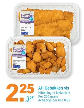 Aanbiedingen Ah gebakken vis - Huismerk - Albert Heijn - Geldig van 27/02/2017 tot 05/03/2017 bij Albert Heijn