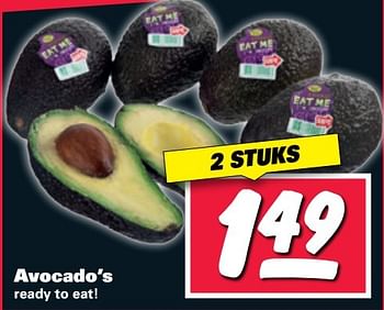 Aanbiedingen Avocado`s - Eat Me - Geldig van 27/02/2017 tot 05/03/2017 bij Nettorama