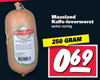 Aanbiedingen Maasland kalfs-leverworst extra romig - Huismerk - Nettorama - Geldig van 27/02/2017 tot 05/03/2017 bij Nettorama