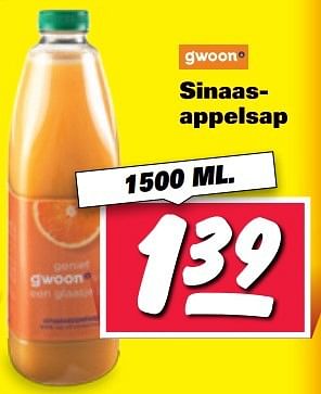 Aanbiedingen Sinaas- appelsap - Gâ€™woon - Geldig van 27/02/2017 tot 05/03/2017 bij Nettorama