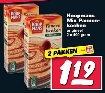 Aanbiedingen Koopmans mix pannenkoeken origineel - Koopmans - Geldig van 27/02/2017 tot 05/03/2017 bij Nettorama