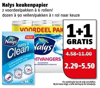 Aanbiedingen Nalys keukenpapier - Nalys - Geldig van 27/02/2017 tot 05/03/2017 bij Poiesz