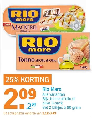 Aanbiedingen Rio mare - Rio Mare - Geldig van 27/02/2017 tot 05/03/2017 bij Albert Heijn