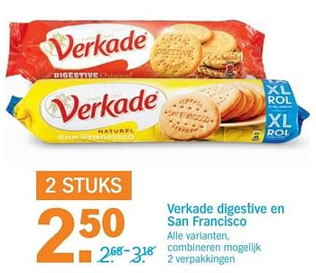 Aanbiedingen Verkade digestive en san francisco - Verkade - Geldig van 27/02/2017 tot 05/03/2017 bij Albert Heijn