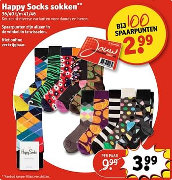 Aanbiedingen Happy socks sokken - Happy Socks - Geldig van 28/02/2017 tot 05/03/2017 bij Kruidvat