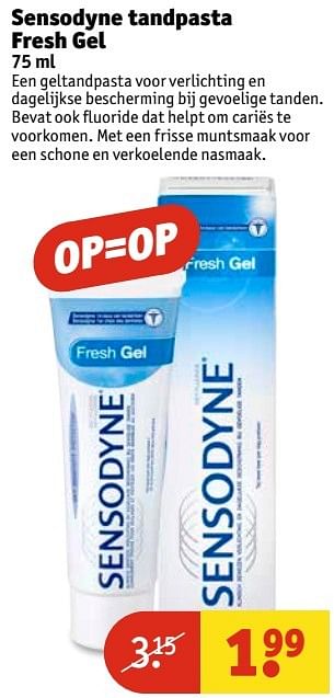 Aanbiedingen Sensodyne tandpasta fresh gel - Sensodyne - Geldig van 28/02/2017 tot 05/03/2017 bij Kruidvat