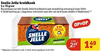 Aanbiedingen Snelle jelle kruidkoek - Snelle Jelle - Geldig van 28/02/2017 tot 05/03/2017 bij Kruidvat