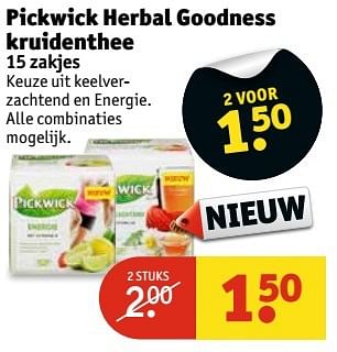 Aanbiedingen Pickwick herbal goodness kruidenthee - Pickwick - Geldig van 28/02/2017 tot 05/03/2017 bij Kruidvat