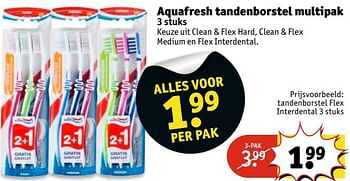 Aanbiedingen Tandenborstel flex interdental - Aquafresh - Geldig van 28/02/2017 tot 05/03/2017 bij Kruidvat