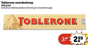 Aanbiedingen Toblerone voordeelreep - Toblerone - Geldig van 28/02/2017 tot 05/03/2017 bij Kruidvat