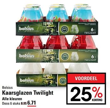 Aanbiedingen Bolsius kaarsglazen twilight - Bolsius - Geldig van 15/02/2017 tot 06/03/2017 bij Sligro