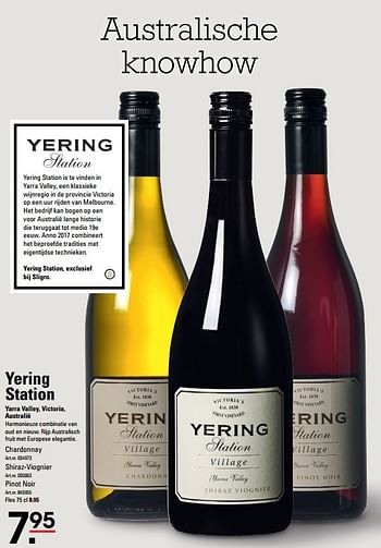 Aanbiedingen Yering station yarra valley, victoria, australië chardonnay - Witte wijnen - Geldig van 15/02/2017 tot 06/03/2017 bij Sligro