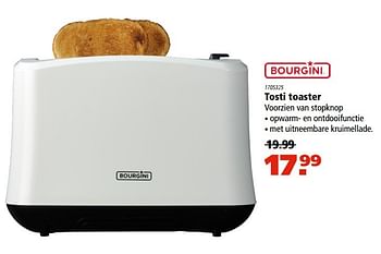 Aanbiedingen Bourgini tosti toaster - Bourgini - Geldig van 23/02/2017 tot 08/03/2017 bij Marskramer