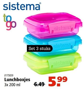 Aanbiedingen Lunchboxjes - Sistema - Geldig van 23/02/2017 tot 08/03/2017 bij Marskramer