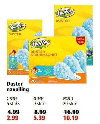 Aanbiedingen Duster navulling - Swiffer - Geldig van 23/02/2017 tot 08/03/2017 bij Marskramer