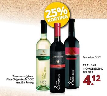 Aanbiedingen Bardolino doc - Rode wijnen - Geldig van 27/02/2017 tot 11/03/2017 bij Mitra