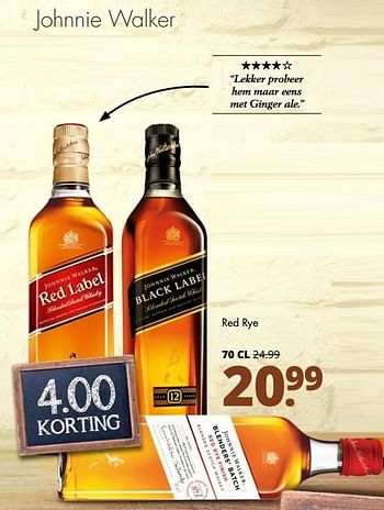 Aanbiedingen Johnnie walker red rye - Johnnie Walker - Geldig van 27/02/2017 tot 11/03/2017 bij Mitra