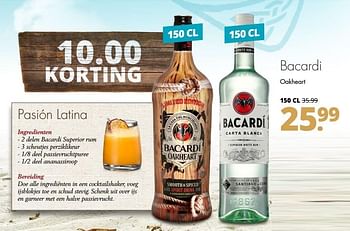 Aanbiedingen Bacardi oakheart - Bacardi - Geldig van 27/02/2017 tot 11/03/2017 bij Mitra