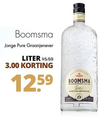 Aanbiedingen Boomsma jonge pure graanjenever - Boomsma - Geldig van 27/02/2017 tot 11/03/2017 bij Mitra