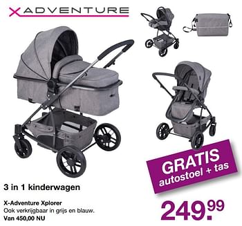Aanbiedingen 3 in 1 kinderwagen - Xadventure - Geldig van 19/02/2017 tot 13/03/2017 bij Baby & Tiener Megastore