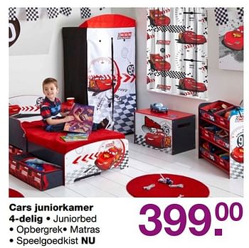 Aanbiedingen Cars juniorkamer 4-delig - Disney - Geldig van 19/02/2017 tot 13/03/2017 bij Baby & Tiener Megastore