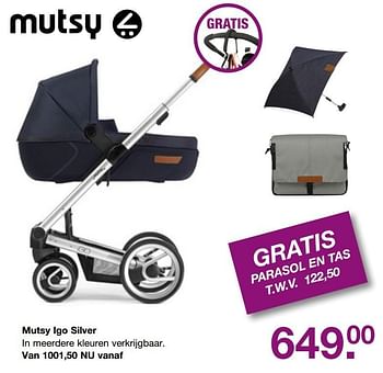 Aanbiedingen Mutsy igo silver - Mutsy - Geldig van 19/02/2017 tot 13/03/2017 bij Baby & Tiener Megastore