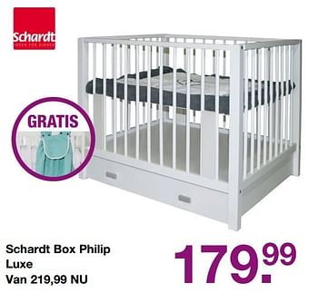 Aanbiedingen Schardt box philip luxe - Schardt - Geldig van 19/02/2017 tot 13/03/2017 bij Baby & Tiener Megastore