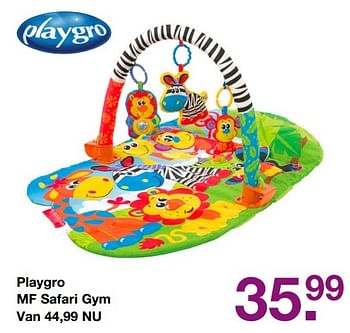 Aanbiedingen Playgro mf safari gym - Playgro - Geldig van 19/02/2017 tot 13/03/2017 bij Baby & Tiener Megastore