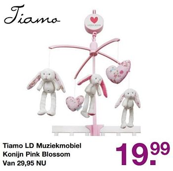 Aanbiedingen Tiamo ld muziekmobiel konijn pink blossom - Tiamo - Geldig van 19/02/2017 tot 13/03/2017 bij Baby & Tiener Megastore